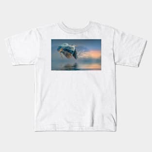 Misty Dawn Heron Kids T-Shirt